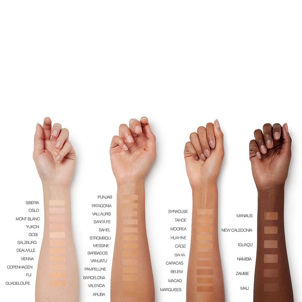 Nars Sheer Glow Foundation Color Chart
