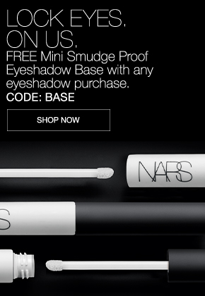 LOCK EYES. ON US. FREE Mini Smudge Proof Eyeshadow Base with any eyeshadow purchase. CODE: BASE